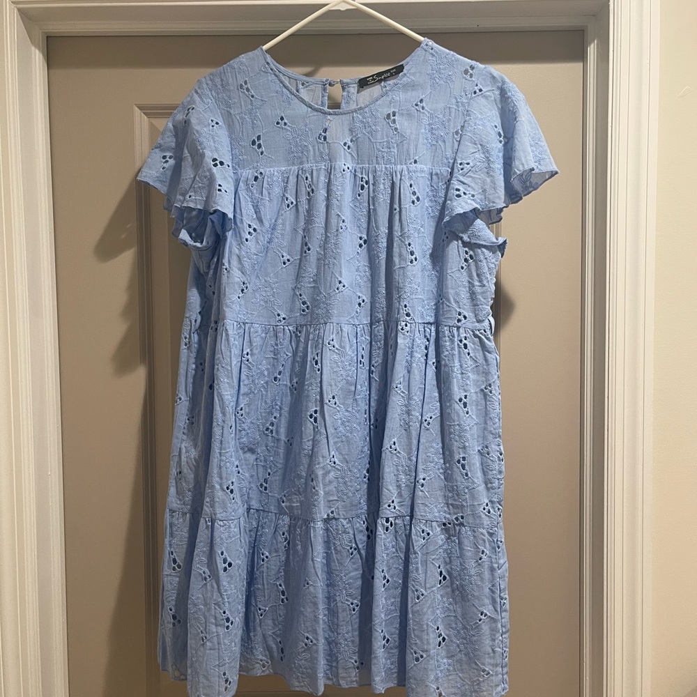 Light Blue Eyelet Dress